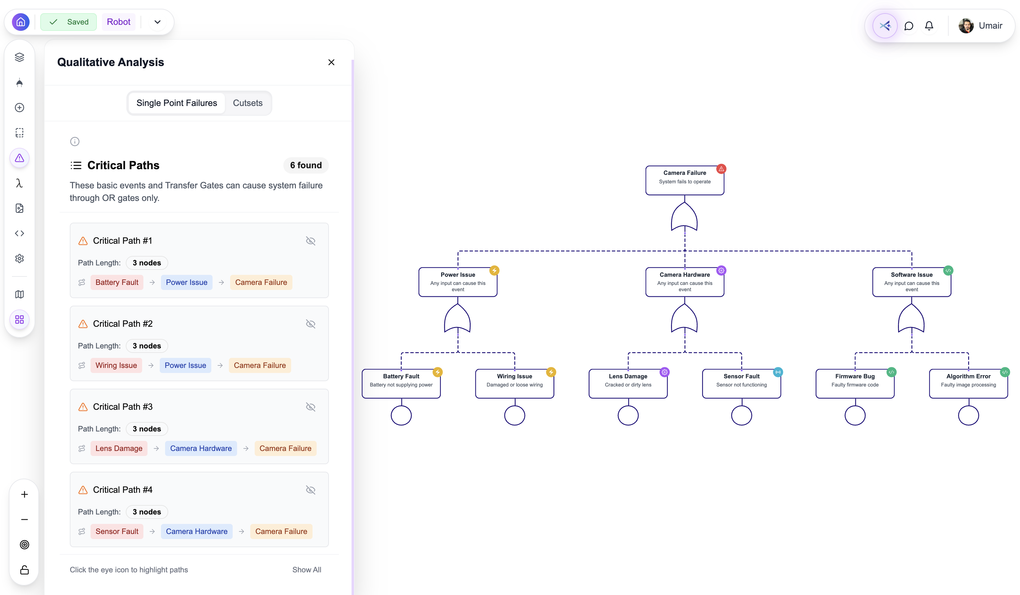 PathFinder Critical Paths Analysis - Identify failure paths