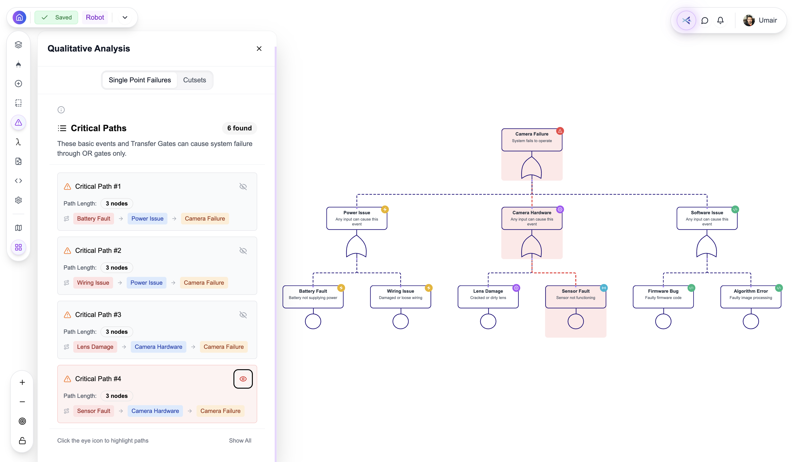 PathFinder Critical Paths Analysis - Identify failure paths